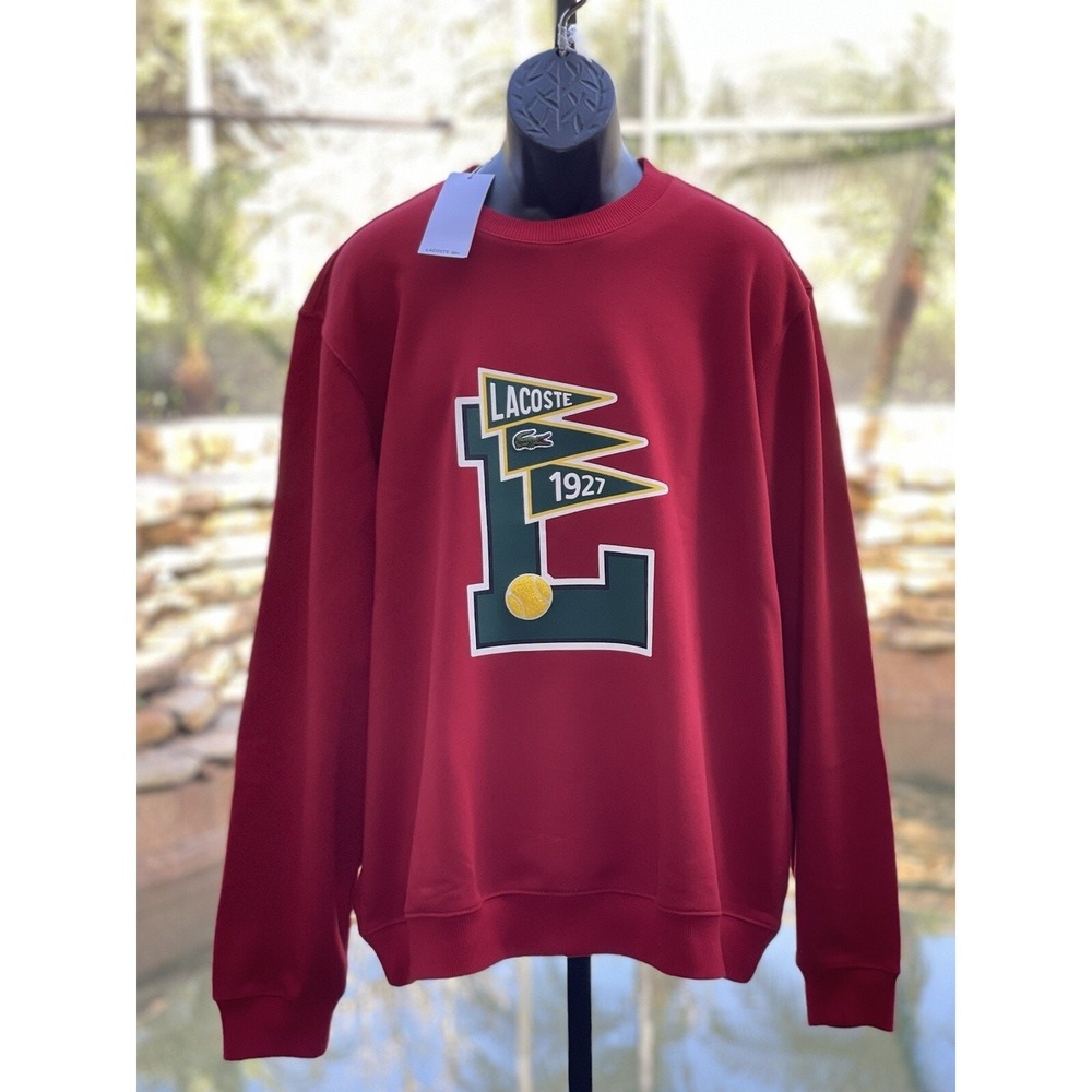 Lacoste Men's 3XL Cotton Fleece Pullover Sweatshirt with Pennant L Badge